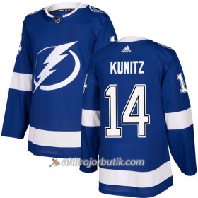 Män Ishockey Tampa Bay Lightning Tröja Chris Kunitz 14 Adidas 2017-2018 Blå Authentic